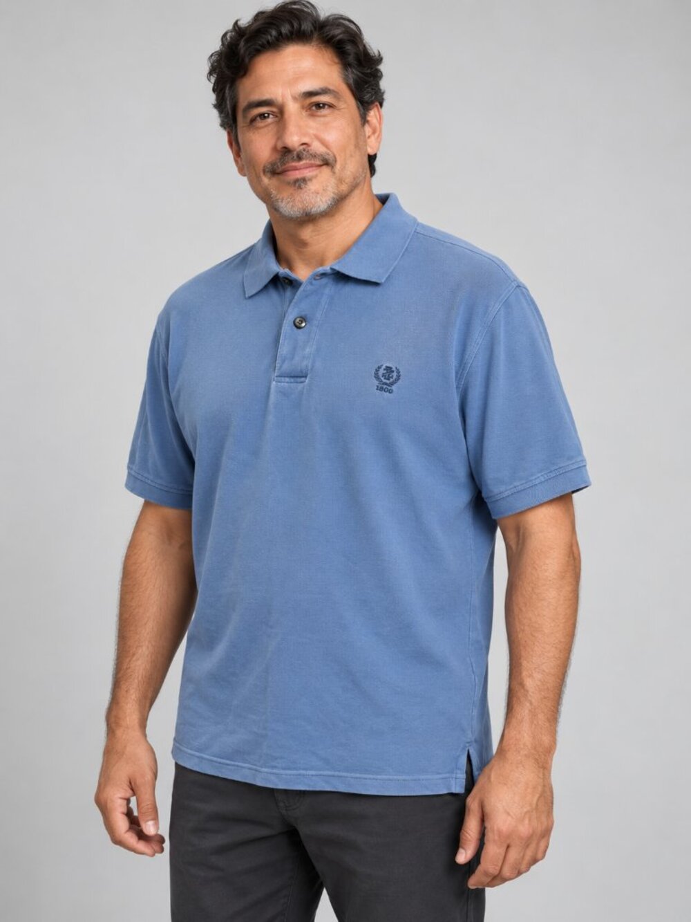 IZOD Men's Blue Silk Wash 100% Cotton Pique Polo Shirt Size M Preppy Style